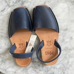 Pons Avarca navy blue sandals, size 8, brand new
